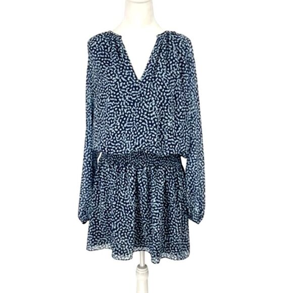 💙 RAMY BROOK Navy Blue Printed Landa Dress - Size Large - NWT $445 Retail! 💙 - Picture 1 of 14